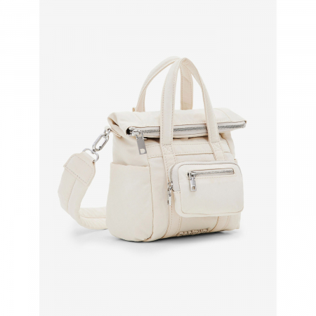 Geanta mica tip rucsac, de dama, Desigual, seria Basic Modular Voyager, Alb