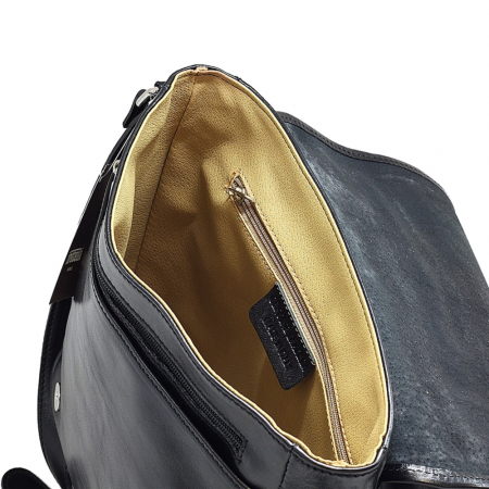 Geanta neagra casual din piele vachetta model unisex S5543 [2]