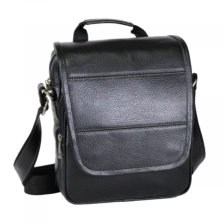 Genti - Geanta de barbati din piele naturala moale, model 054, Negru mat