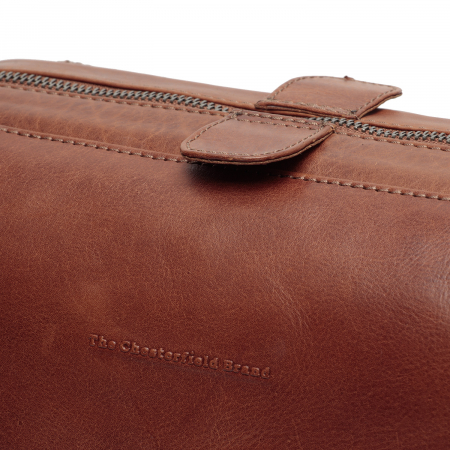 Geanta pentru cosmetice The Chesterfield Brand, din piele naturala, Biassa, Maro coniac [2]