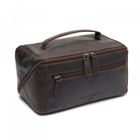 Genti cosmetice - Geanta pentru cosmetice The Chesterfield Brand, din piele naturala, Elmia, Maro inchis