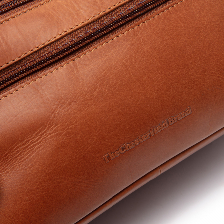Geanta pentru cosmetice The Chesterfield Brand, din piele naturala, Elmia, Maro coniac [2]