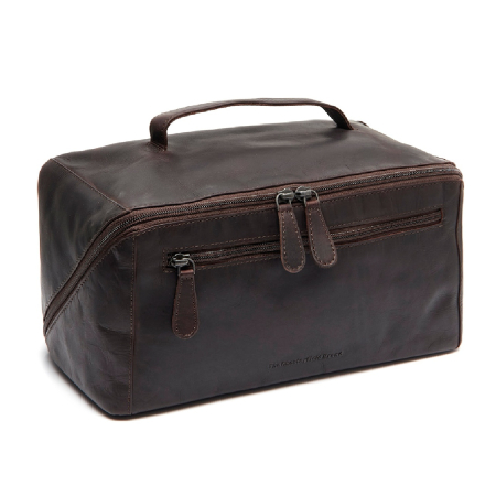 Genti cosmetice - Geanta pentru cosmetice The Chesterfield Brand, din piele naturala, Trevia, Maro inchis