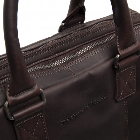 Geanta pentru laptop 15 inch, piele naturala, The Chesterfield Brand, Fabian, Maro inchis [3]