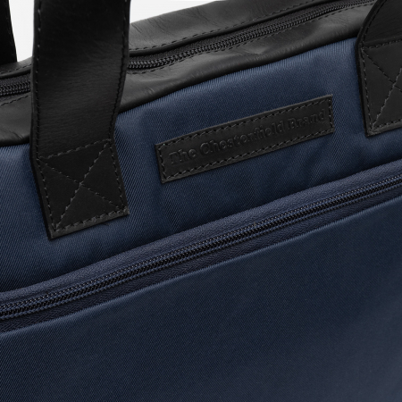Geanta pentru laptop de 15 inch, din piele naturala si nylon, The Chesterfield Brand, Narvik, Bleumarin [4]