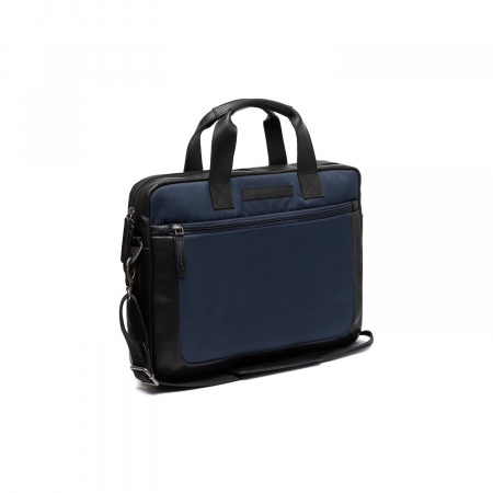 Geanta pentru laptop de 15 inch, din piele naturala si nylon, The Chesterfield Brand, Narvik, Bleumarin [3]