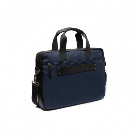 Geanta pentru laptop de 15 inch, din piele naturala si nylon, The Chesterfield Brand, Narvik, Bleumarin [8]