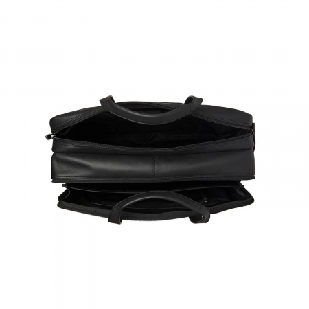 Geanta pentru laptop de 17 inch, din piele naturala si nylon, The Chesterfield Brand, Nivano, Gri [1]
