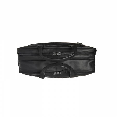 Geanta pentru laptop de 17 inch, din piele naturala si nylon, The Chesterfield Brand, Nivano, Negru [1]