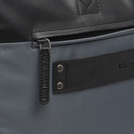 Geanta pentru laptop de 17 inch, din piele naturala si nylon, The Chesterfield Brand, Nivano, Gri [2]