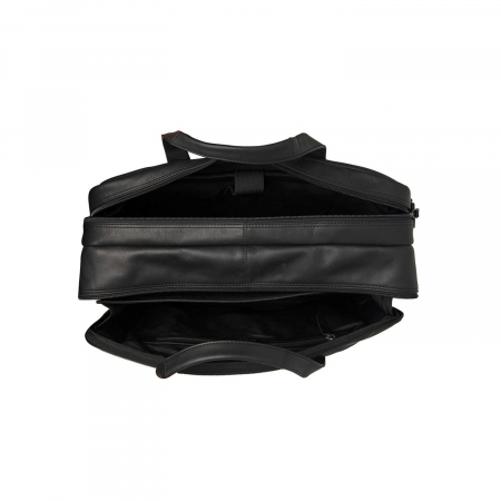 Geanta pentru laptop de 17 inch, din piele naturala si nylon, The Chesterfield Brand, Nivano, Bleumarin [1]