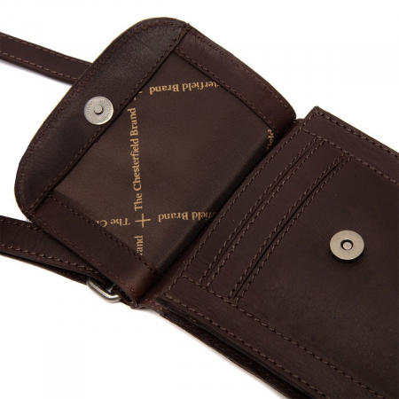 Geanta pentru telefon The Chesterfield Brand, piele naturala, Nebra, Maro inchis [4]