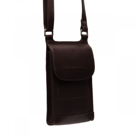 Genti telefon - Geanta pentru telefon The Chesterfield Brand, piele naturala, Nebra, Maro inchis