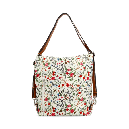 Geanta/rucsac, de umar, 2 in 1, de dama, din nylon, Sonja, Multicolor (Crem) [3]