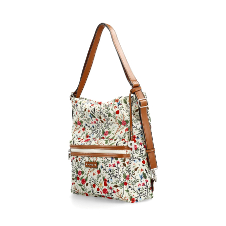 Geanta/rucsac, de umar, 2 in 1, de dama, din nylon, Sonja, Multicolor (Crem) [1]