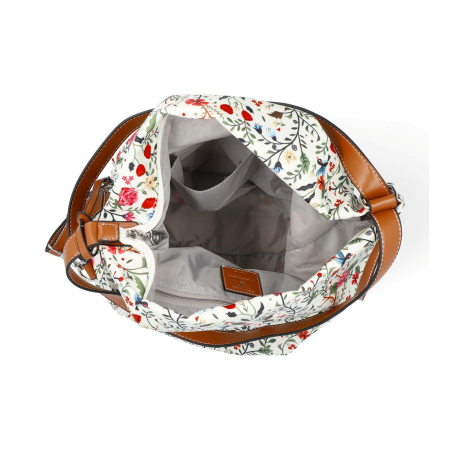 Geanta/rucsac, de umar, 2 in 1, de dama, din nylon, Sonja, Multicolor (Crem) [2]