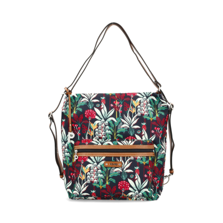 Dama - Geanta/rucsac, de umar, 2 in 1, de dama, din nylon, Sonja, Multicolor (Bleumarin)