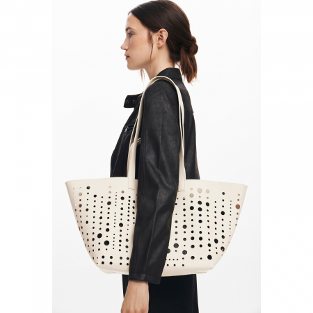 Geanta shopper de dama, Desigual, seria Bloomer Cahuil, Bej [8]