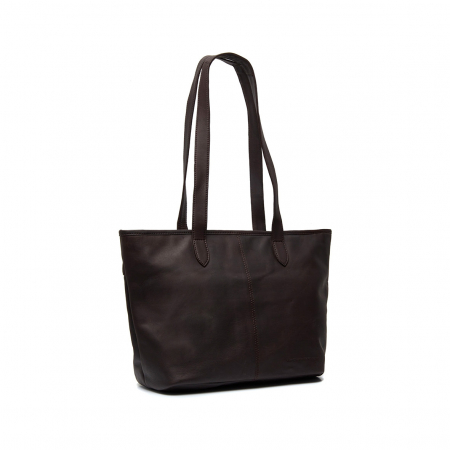 Genti laptop - Geanta shopper de dama din piele naturala, The Chesterfield Brand, Monza, Maro inchis
