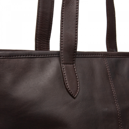 Geanta shopper de dama din piele naturala, The Chesterfield Brand, Monza, Maro inchis [1]