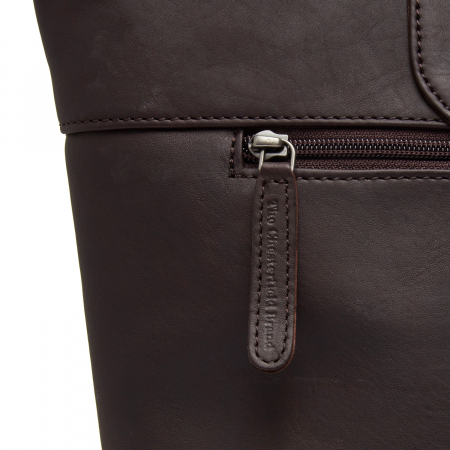 Geanta shopper de dama din piele naturala, The Chesterfield Brand, Monza, Maro inchis [2]