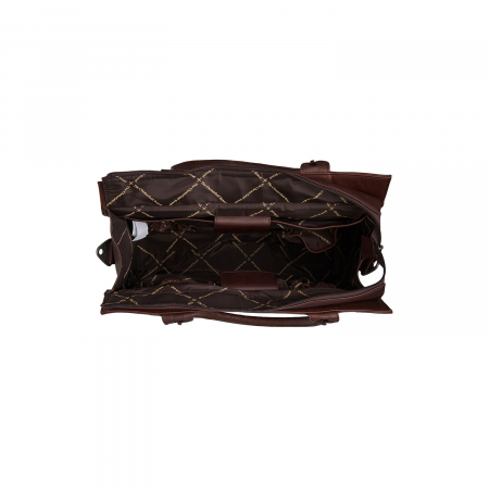 Geanta multifunctionala 3 in 1 shopper /bebe /scutece, The Chesterfield Brand, piele naturala, Elody, Maro inchis [3]