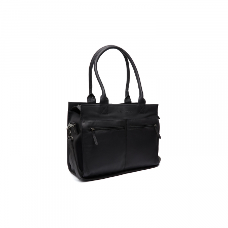 Genti de zi - Geanta multifunctionala 3 in 1 shopper /bebe /scutece, The Chesterfield Brand, piele naturala, Elody, Negru