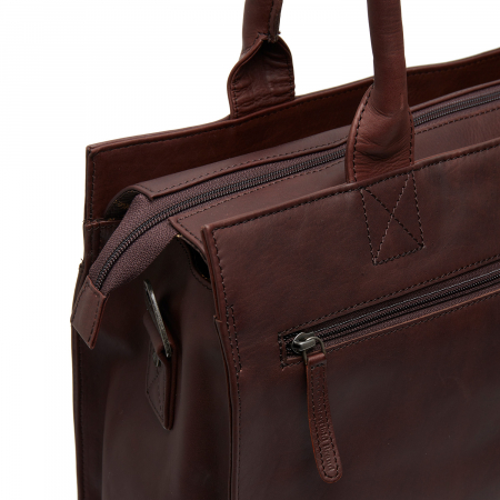 Geanta multifunctionala 3 in 1 shopper /bebe /scutece, The Chesterfield Brand, piele naturala, Elody, Maro inchis [5]