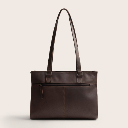 Geanta shopper din piele naturala, The Chesterfield Brand, Ellsworth, Maro inchis [3]