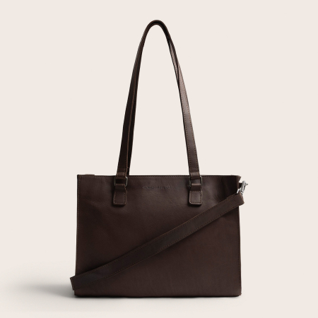 Geanta shopper din piele naturala, The Chesterfield Brand, Ellsworth, Maro inchis [1]