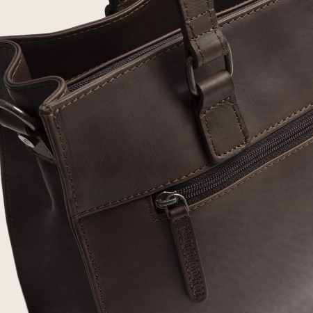 Geanta shopper din piele naturala, The Chesterfield Brand, Ellsworth, Maro inchis [6]