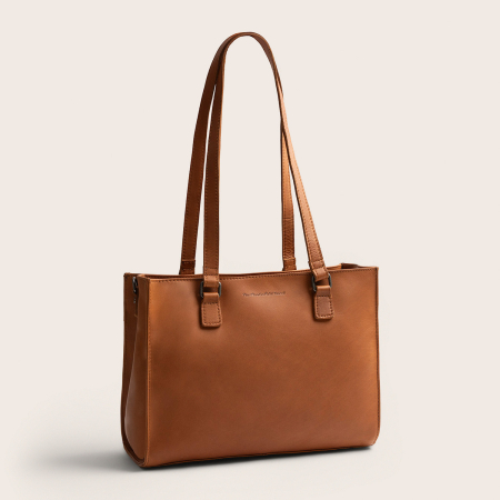 Dama - Geanta shopper din piele naturala, The Chesterfield Brand, Ellsworth, Maro coniac