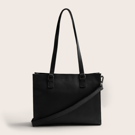 Geanta shopper din piele naturala, The Chesterfield Brand, Ellsworth, Negru [1]