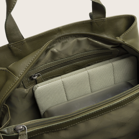 Geanta shopper din piele naturala, The Chesterfield Brand, Nerissa, Verde olive [2]