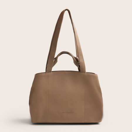 Geanta shopper din piele naturala, The Chesterfield Brand, Nerissa, Taupe [6]