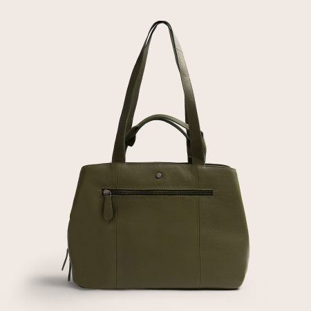 Geanta shopper din piele naturala, The Chesterfield Brand, Nerissa, Verde olive [10]