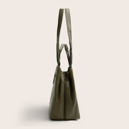 Geanta shopper din piele naturala, The Chesterfield Brand, Nerissa, Verde olive [7]