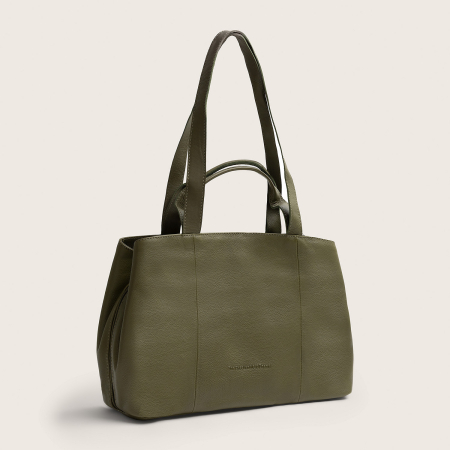 Dama - Geanta shopper din piele naturala, The Chesterfield Brand, Nerissa, Verde olive