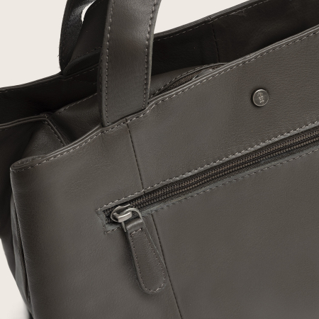 Geanta shopper din piele naturala, The Chesterfield Brand, Nerissa, Gri inchis [7]