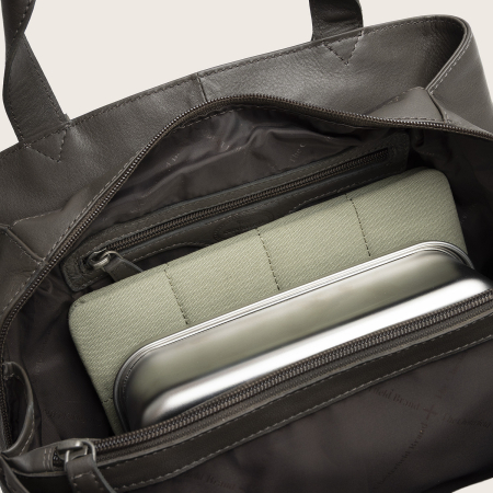 Geanta shopper din piele naturala, The Chesterfield Brand, Nerissa, Gri inchis [2]
