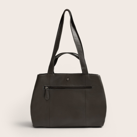 Geanta shopper din piele naturala, The Chesterfield Brand, Nerissa, Gri inchis [10]