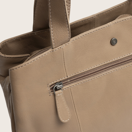 Geanta shopper din piele naturala, The Chesterfield Brand, Nerissa, Taupe [9]