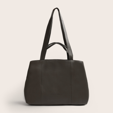 Geanta shopper din piele naturala, The Chesterfield Brand, Nerissa, Gri inchis [8]