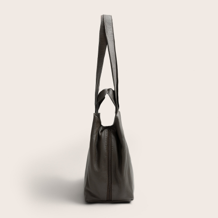 Geanta shopper din piele naturala, The Chesterfield Brand, Nerissa, Gri inchis [9]