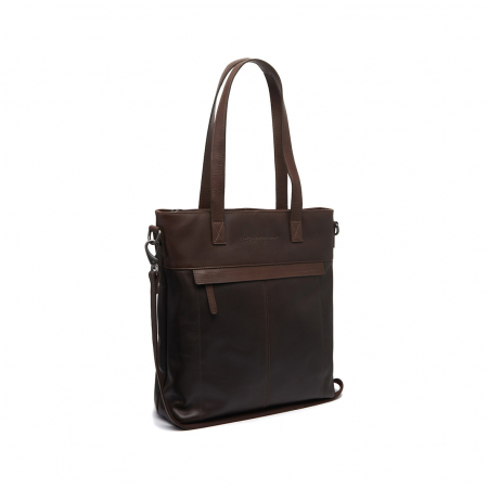 Genti de zi - Geanta shopper, din piele naturala, The Chesterfield Brand, Nunavik, Maro inchis