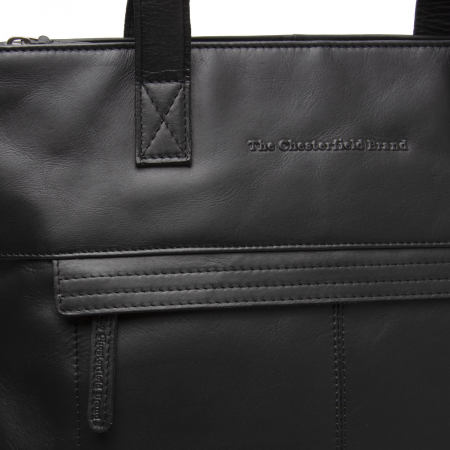 Geanta shopper, din piele naturala, The Chesterfield Brand, Nunavik, Negru [3]