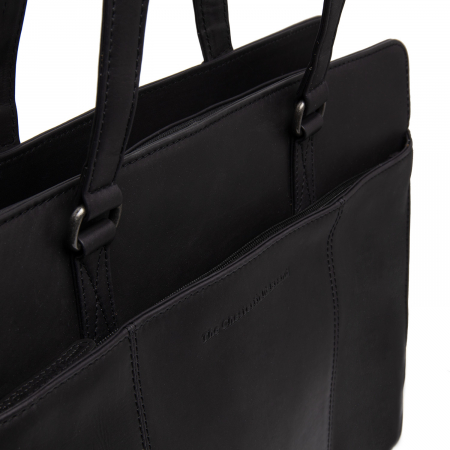 Geanta shopper mare, din piele naturala, The Chesterfield Brand, Fidenza, Negru [3]