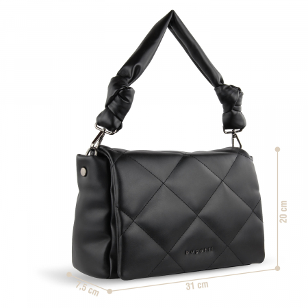 Geanta si poseta plic 2 in 1,  bugatti, piele ecologica, seria Cara 496150, Negru [1]