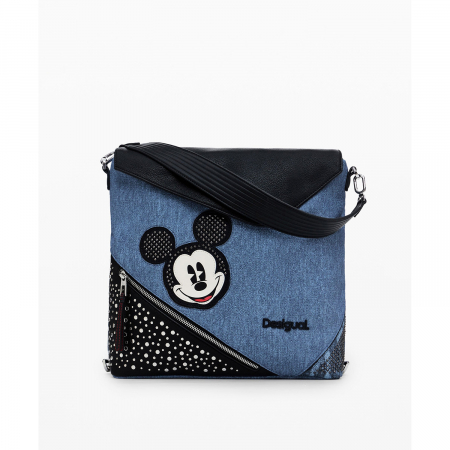 Geanta si rucsac de dama, Desigual, seria Mickey Denim Edge Jersey, Albastru [2]