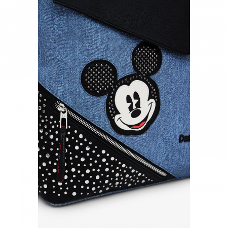 Geanta si rucsac de dama, Desigual, seria Mickey Denim Edge Jersey, Albastru [4]